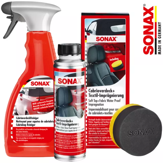 SONAX Cabrioverdeck Set Reiniger 500ml + Imprägnierung 250ml inkl. Schwamm
