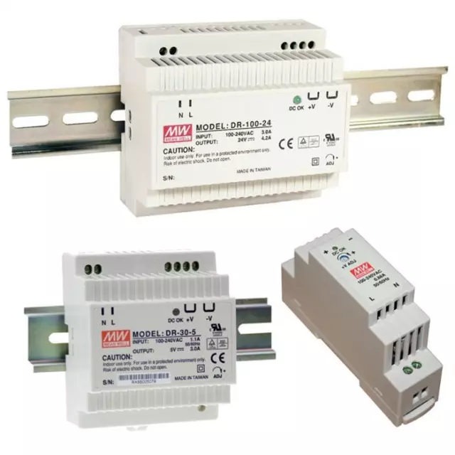 Rails à chapeau MeanWell bloc d'alimentation série DRP DIN-Rail transformateur pilote alimentation électrique