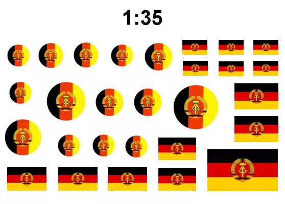 1:35 NVA DDR Flagge Fahne Modellbau-Aufkleber Decals Trabant Ural LKW Panzer