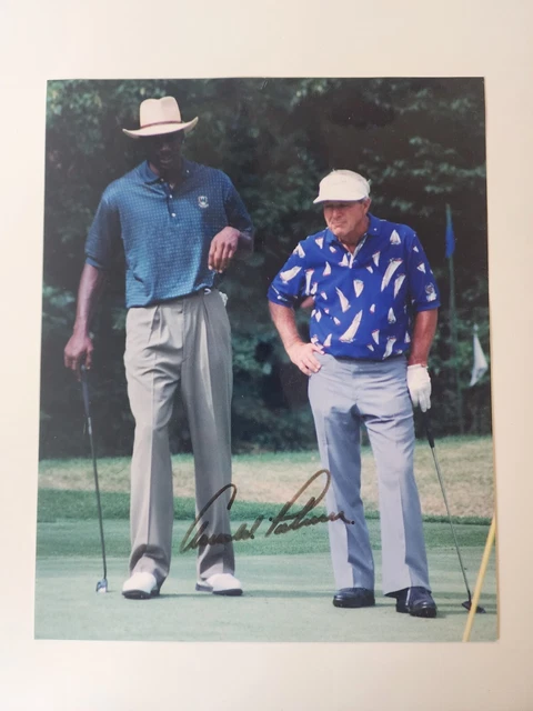 Arnold Palmer Signed Photograph with Michael Jordan FRAMED