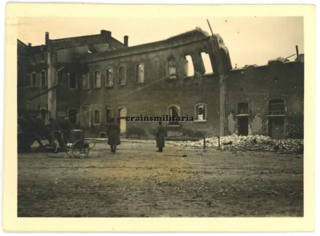 Orig. Foto TeNo Nohtilfe bei Sprengung Zuckerfabrik WRESCHEN Wrzesnia Polen 1940