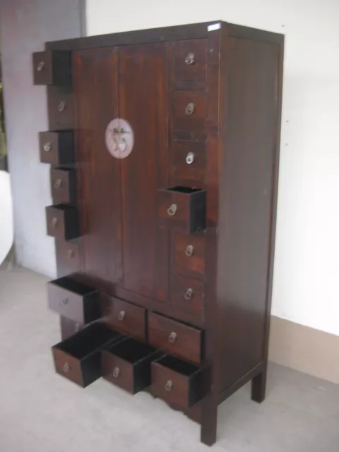 Antiker Apothekerschrank Kabinet Schrank Apotheke Massivholz Breite110xHöhe190cm