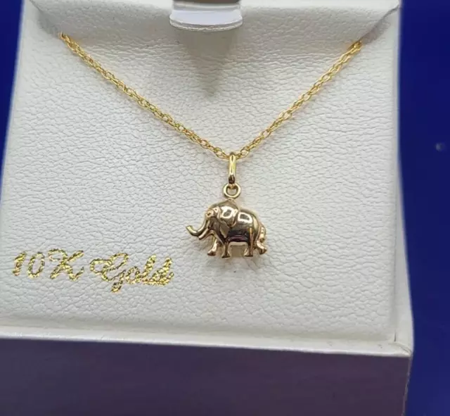 Everlasting Gold 10k Gold Elephant Pendant Necklace