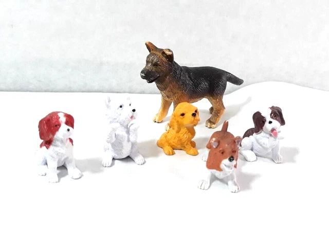 2004 Safari German Shepherd Dog Figure Lot With Other Puppy Toys Animal 6pcs