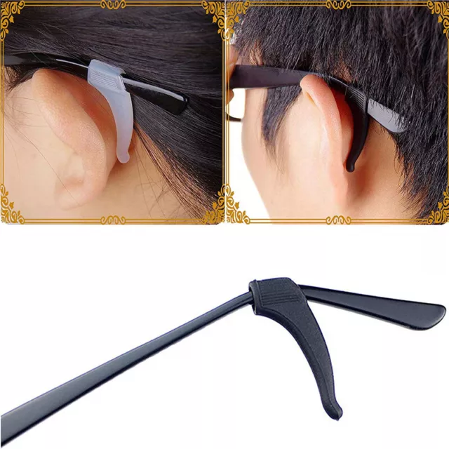 Halterung Brillenbügel 4x Silikon Brille Haken Schwarz Antirutsch Ohrbügel  NEU !