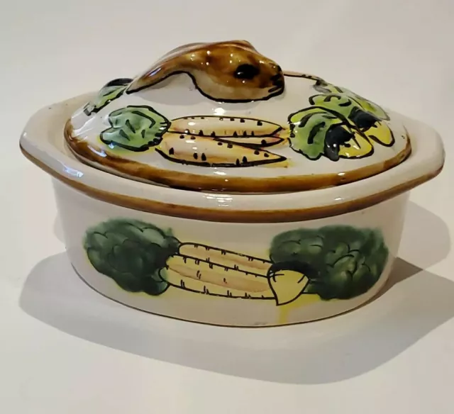 Vintage  Ceramic Stoneware Rabbit Casserole with Cover Gailstyn-Sutton Towle
