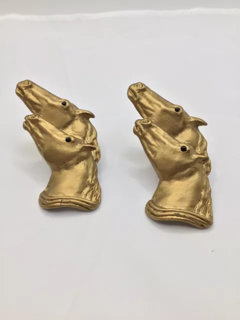 Pair of Anne at Home Gold/Brass Color Horse Cabinet/Drawer Pulls Handles/Knobs