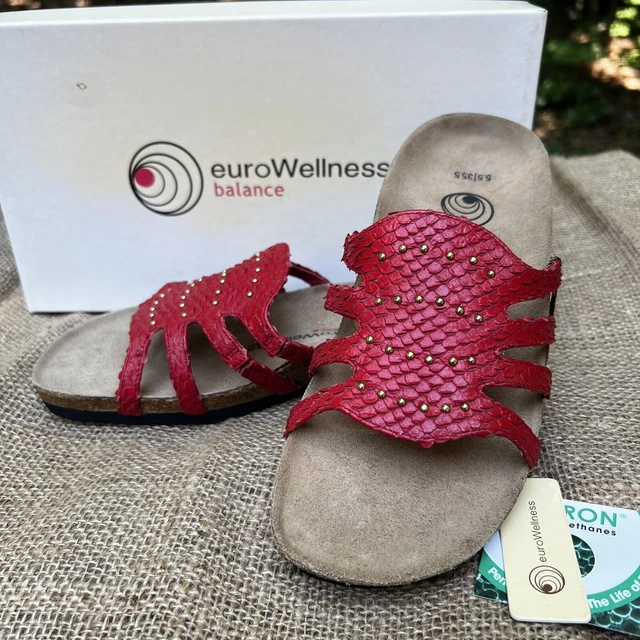 NEW EuroWellness Gladius Red Sandals Women’s Size 5.5 EUR 35.5