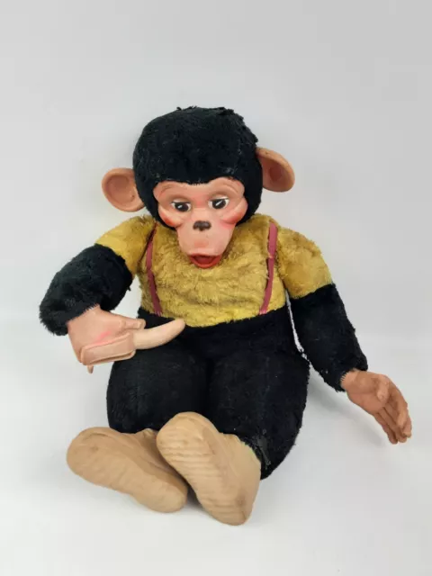 Vintage Mr. Bim Zip Zippy Plush Monkey with Rubber Face, Hands, Shoes 19''