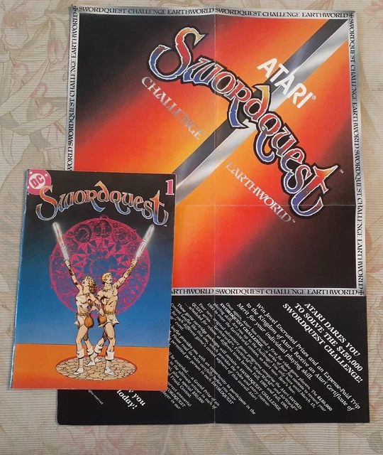 1982 ATARI SWORDQUEST EARTHWORLD COMIC #1 With BONUS POSTER
