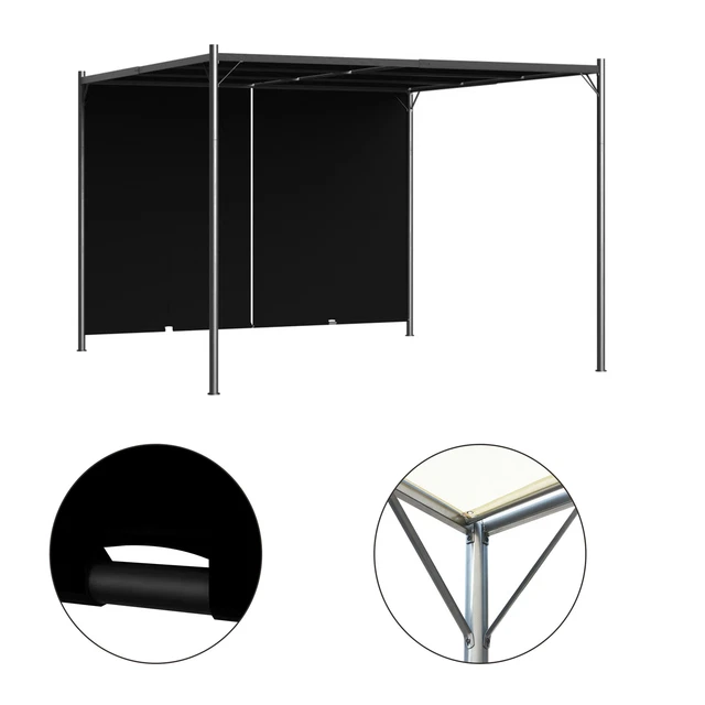 Pavillon mit Ausziehbarem Dach Garten Pergola 3x3 m Gartenpergola Outdoor DE