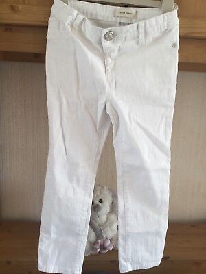 Girls Riverisland White Skinny Jeans aged 6/116cm