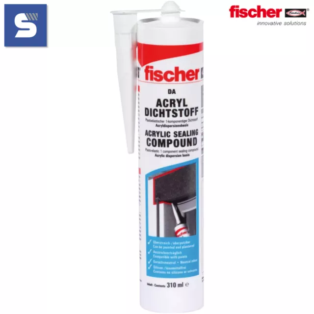 fischer Acryl Dichtstoff DA 310ml | Weiß Grau Braun | Acryldichtstoff Multi AC