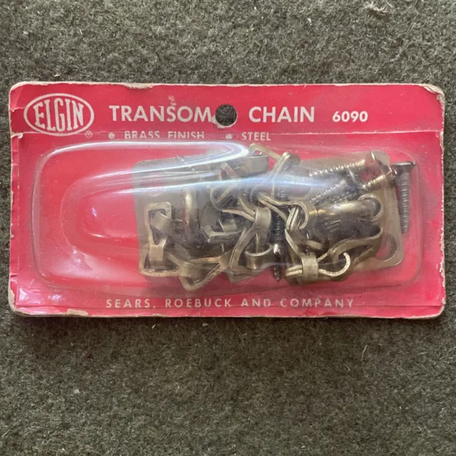 Vintage Metal Brass Transom Window Chain Elgin Sears USA