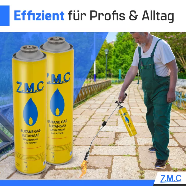 ZMC 8x Cartouches à Gaz 330g, 600ml Propane Gaz Butane Type Eurogewinde 2