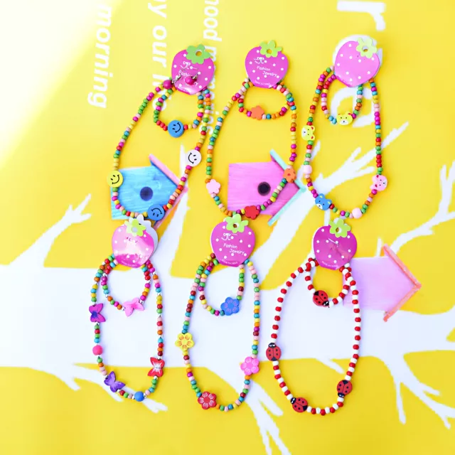 30Sets Random Animal Candy Bead Children's Necklace Bracelet Jewelry Sets Kids 3