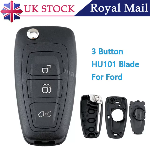 3 Button Flip key Fob Case Shell for Ford Transit Custom MK8 remote 2013 - 2020