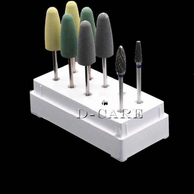 8PCS/SET Dental Resin Base Acrylic Polishing Burs Drill Polisher Rotary Tools DC