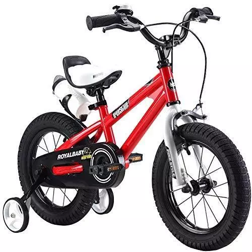 Royal Baby Unisex Youth Freestyle stabilizers Kids Bicycle, red, 12”