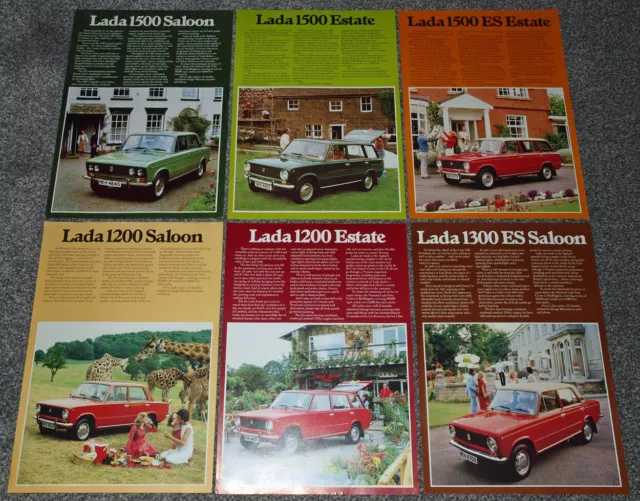 6 x 1978 Lada Brochures and Sales Leaflets: 1200 1300 1500 Saloon and Estate