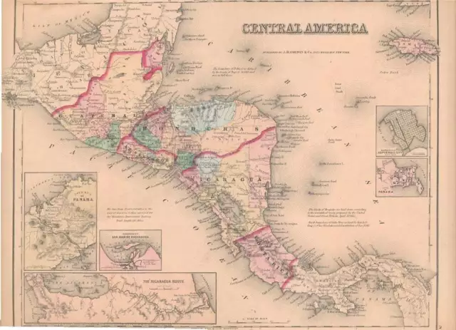 CENTRAL AMERICA -- Map / Central America 1855