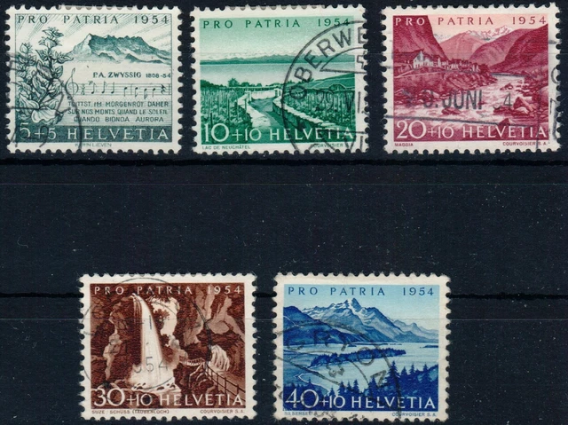 Schweiz 1954 - "Pro Patria" MiNr. 597 bis 601 gestempelt