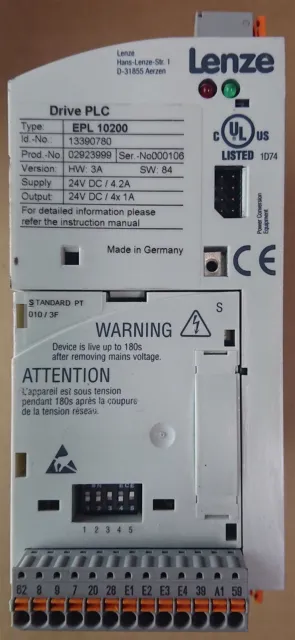 Lenze Drive PLC EPL 10200 24V 24V 4x1A /#8 I1MG 1436