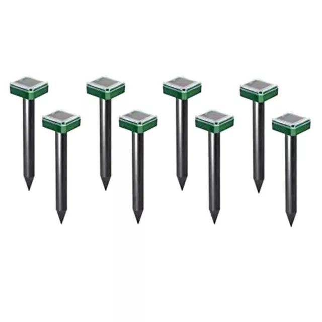 8 Pcs Outdoor Solar Ultrasonic Vibration Repeller Snake Repeller Mole2764