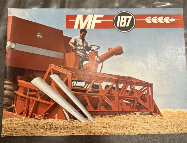 prospectus brochure Moissonneuse Batteuse Massey Ferguson 187 traktor Tracteur