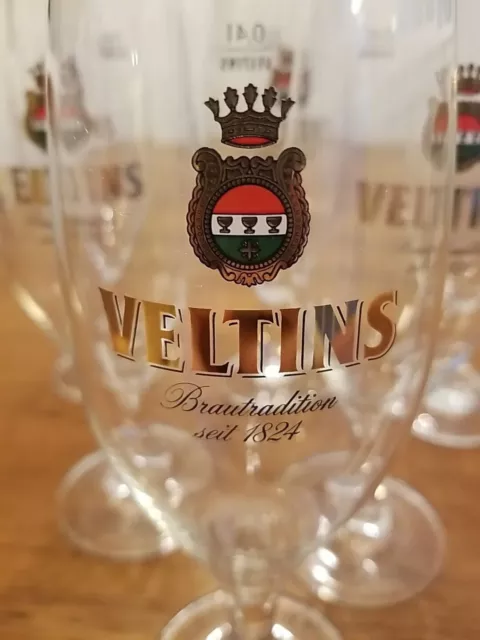 Set Of 6 Veltins German Brautradition Beer Glasses 3 Ltr EXCELLENT condition