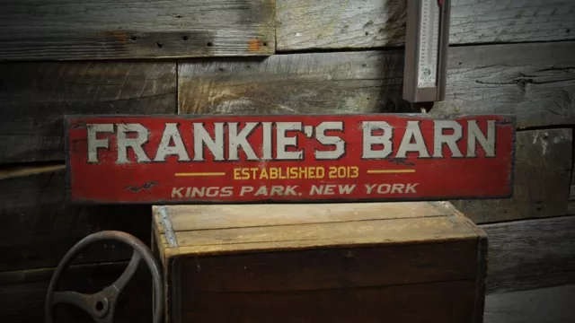 Custom Barn City State Sign - Rustic Hand Made Vintage Wooden Sign