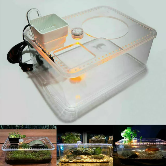 Desktop Aquatic Turtle Tank Turtle Kit Aquarium Starter Kit Fish Reptile Habitat