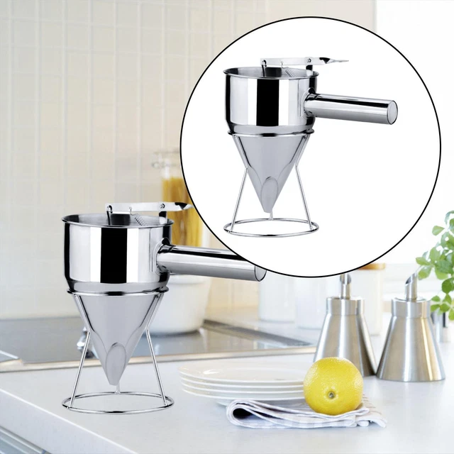 Stainless Steel Batter Funnel Dispenser with Stand Large Capacity Batter Mixer