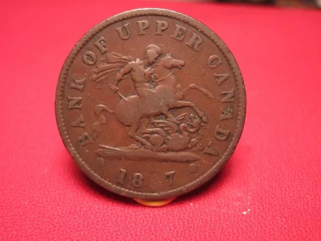 1857 Bank Of Upper Canada, One Penny Token, Free Shipping (993A)