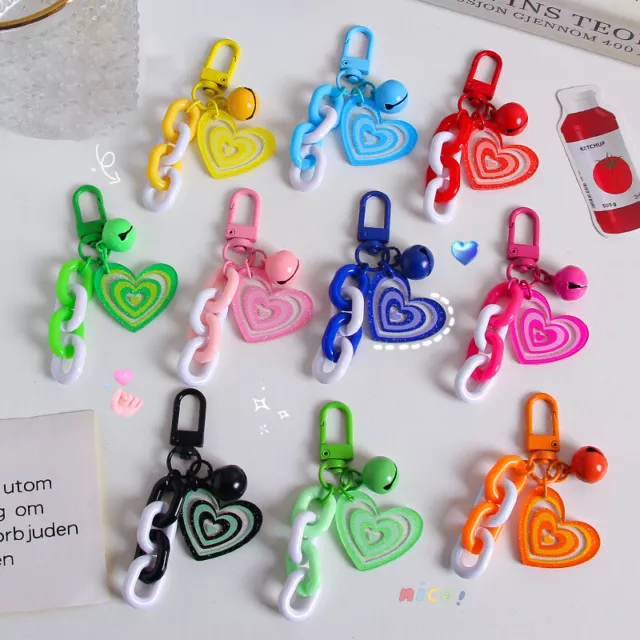 Creative Double Love Chain Keychain Pendant Small Fresh Ornament KeychaYB
