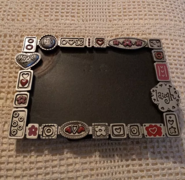 Vtg.Photo Frame "Live Love Laugh" Silver Toned. Decorative Frame.