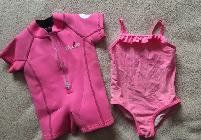 Baby Girl Pink Wetsuit Bundle Swimming Suit 6-12 Months