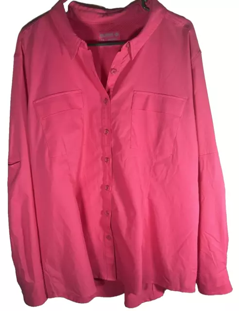 REEL LEGENDS PINK Saltwater Size 2X Womens Long Sleeve Thin