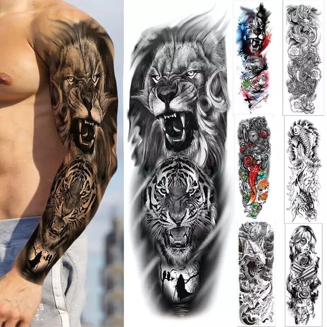 Temporary tattoo full arm sticker sleeve men women adults body art temp tattoos