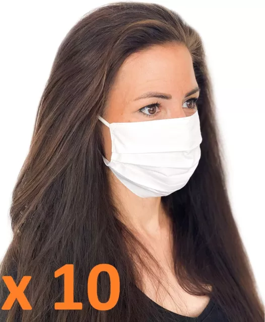 Lot de 10 Masques de Protection tissu UNS1 - Lavables Réutilisables pour Adultes