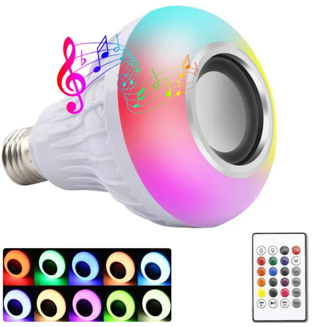 E26/ E27 Smart Bluetooth Speaker LED Music Bulb Colorful Lamp Remote Controlled