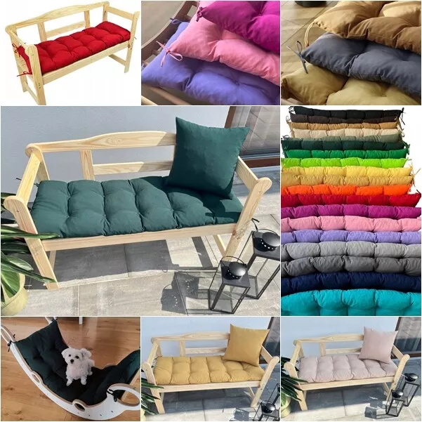 Cojín para Banco de asiento para Jardin Comedor Almohada 5 tamaños - 19 colores