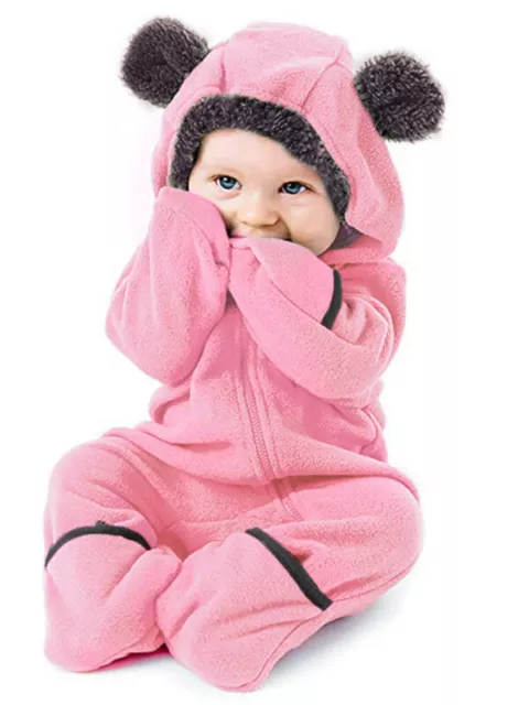 Body Neonato Pagliaccetto pigiama tuta tutina bambino bambina rosa pile B029