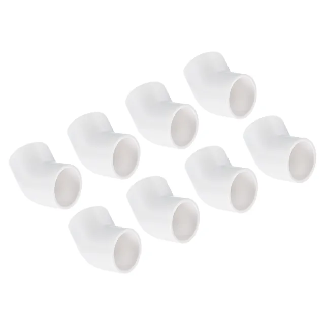 8Pcs 45 Degree Elbow Pipe Fittings 1 Inch UPVC Fitting Connectors White