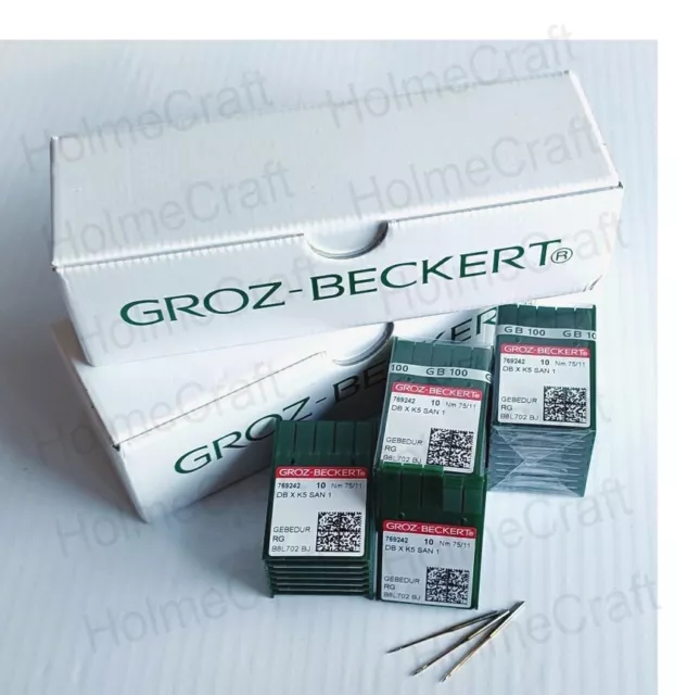 Aguja de bordado industrial de titanio Groz Beckert ORO DBXK5 SAN1 GEBEDUR