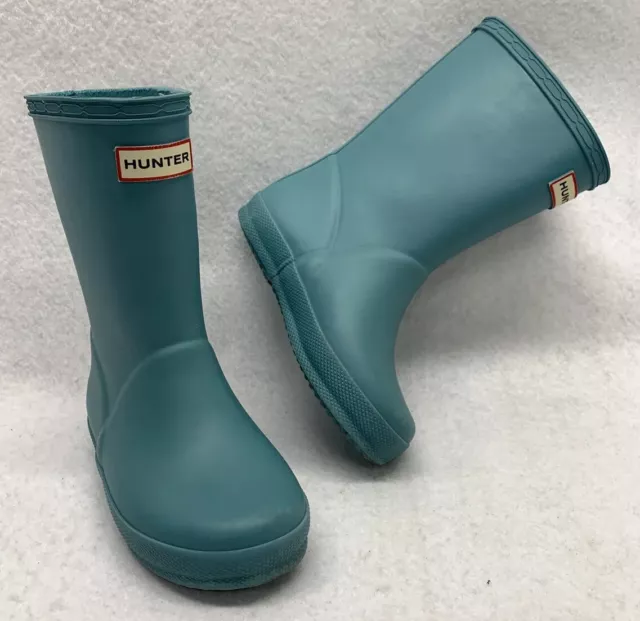 Hunter Little Kid's First Classic Green Slip-On Rubber Boots US Toddler Size 9B