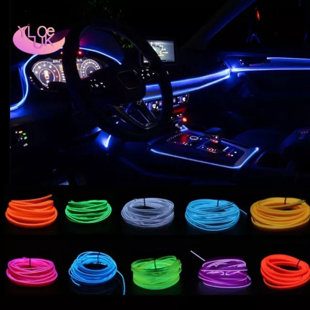 INTERNO AUTO STRISCIA LED EL Neon Luce a filo Luci per atmosfera auto EUR  9,10 - PicClick IT