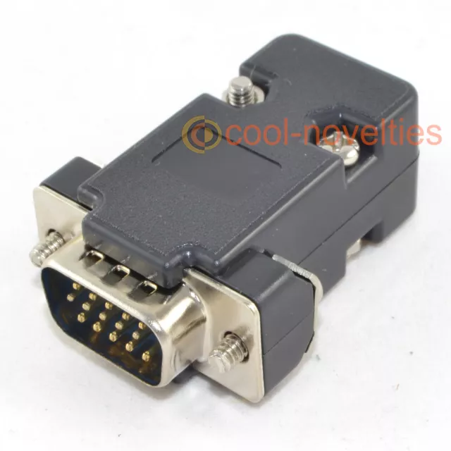 Db15Hd 15 Way D Sub Vga Male Hd Plug Connector With Black Hood/Shell (15 Pin)