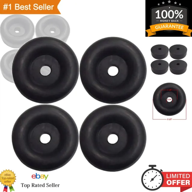 2.5" Round Rubber Bump Stops - Set of 4 for Trailer Ramp Doors & Truck Gates