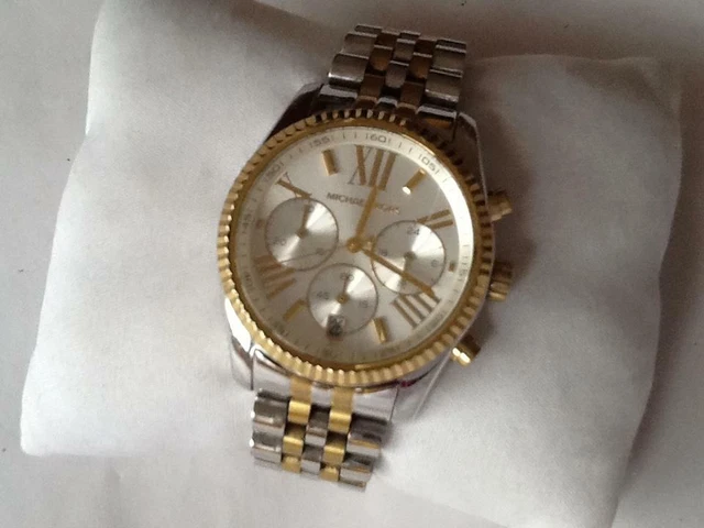 PRE OWNED MICHAEL KORS Ladies Lexington Chronograph Watch. Two Tone. MK 5955 120.00 PicClick UK